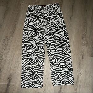 Signature8 Zebra Print Jeans XL High Rise Straight Leg